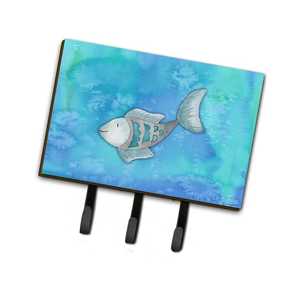 Carolines Treasures Blue Fish Watercolor Leash or Key Holder BB7386TH68 - main